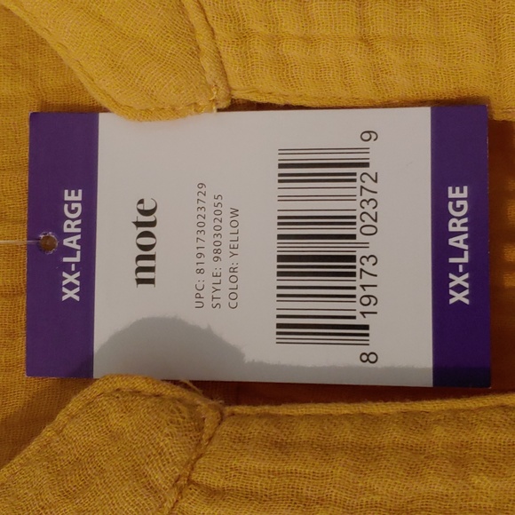 Mote 100% cotton long sleeve blouse gold yellow - Picture 4 of 5